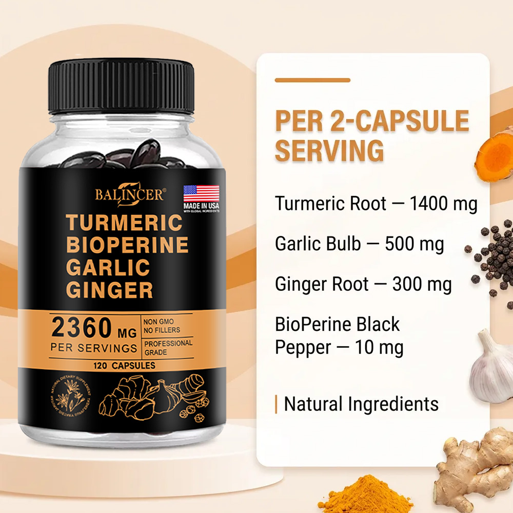 Turmeric Ginger Capsules 2360m - Turmeric Curcumin Capsule reseña y precio