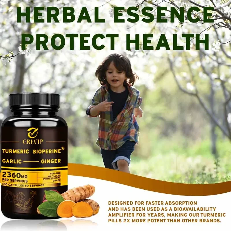 4-in-1 Turmeric Ginger Supplem - Turmeric Curcumin Capsule reseña y precio