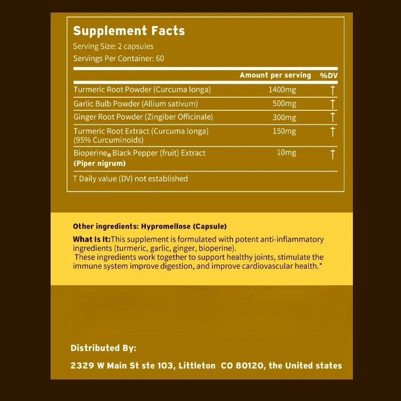 4-in-1 Turmeric Ginger Supplem - Turmeric Curcumin Capsule reseña y precio