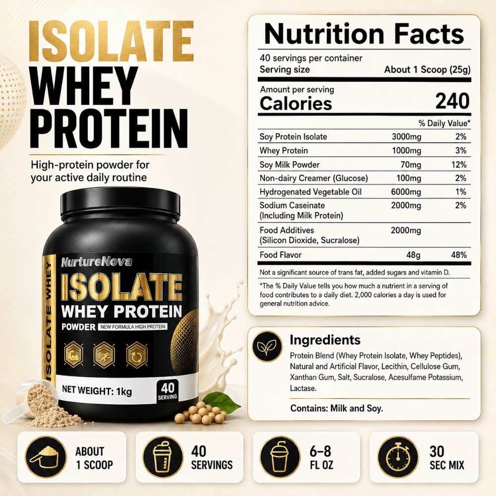 NurtureNova Isolate Whey Prote - Fitness Nutrition Whey Protein reseña y precio