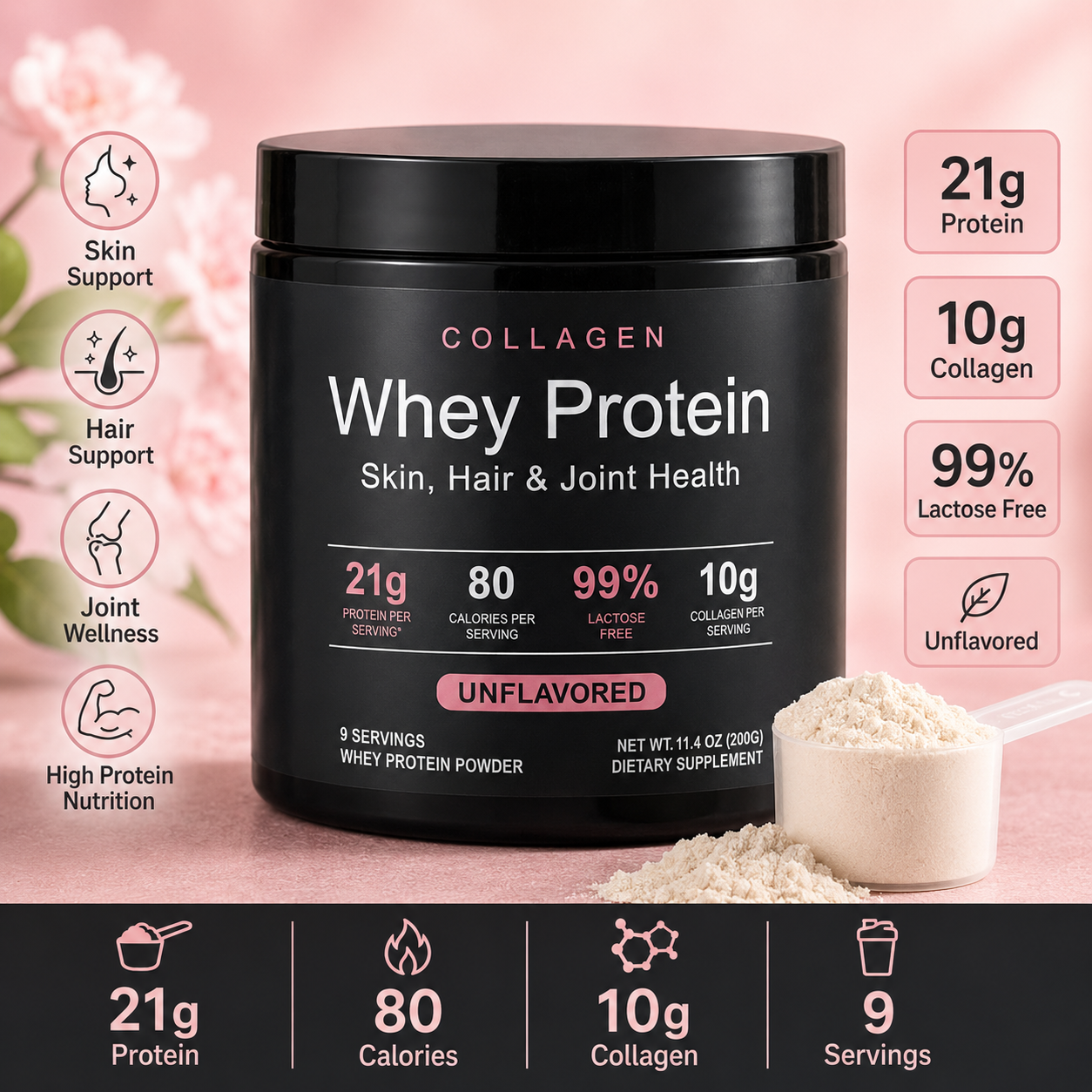 Collagen Whey Protein Powder 2 - Fitness Nutrition Whey Protein reseña y precio