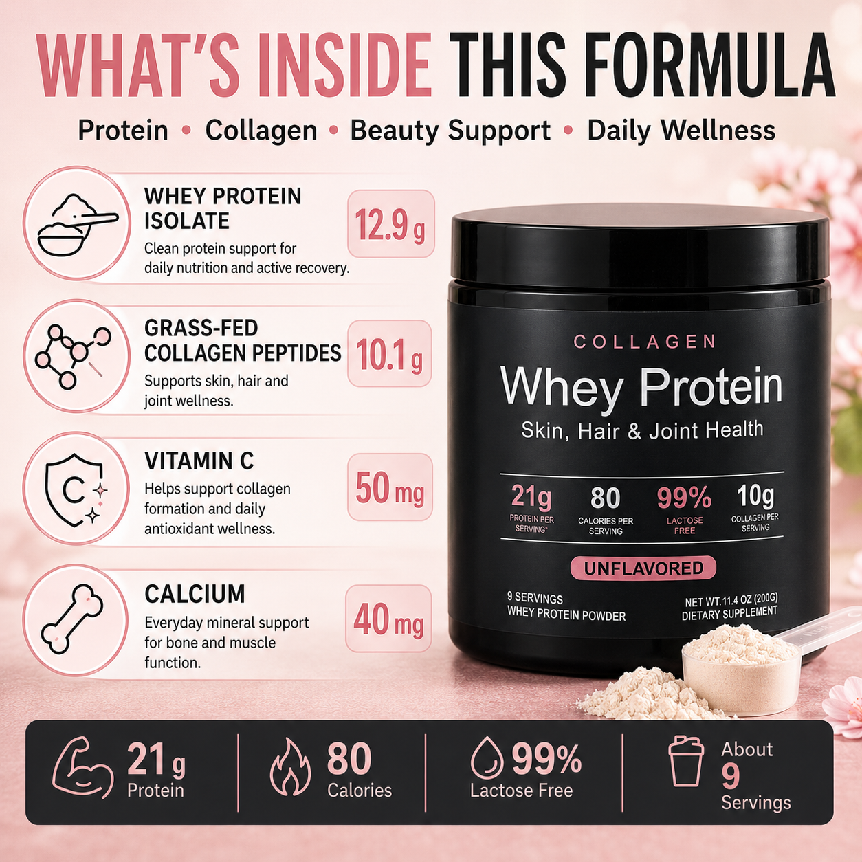 Collagen Whey Protein Powder 2 - Fitness Nutrition Whey Protein reseña y precio