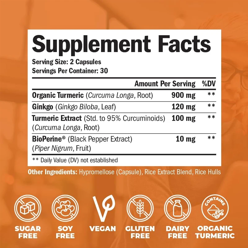 Organic Turmeric Curcumin Supp - Turmeric Curcumin Capsule reseña y precio