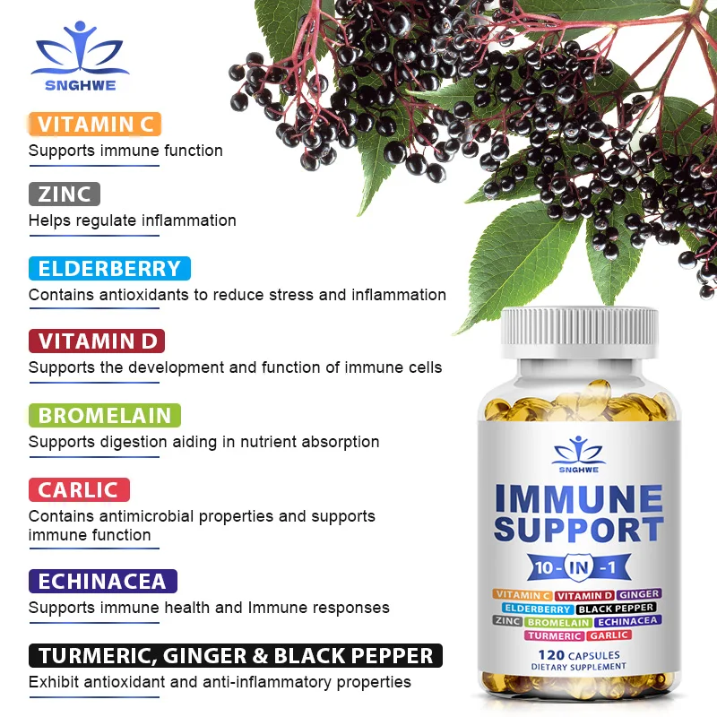 10-in-1 Immune Support Supplem - Zinc Supplement 50Mg reseña y precio