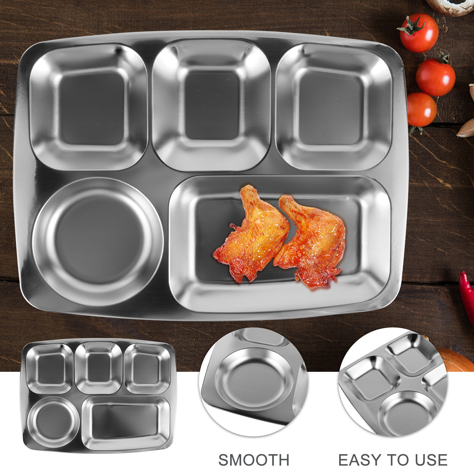 Stainless Steel Divided Food P - Nutrition & Fitness Hub reseña y precio
