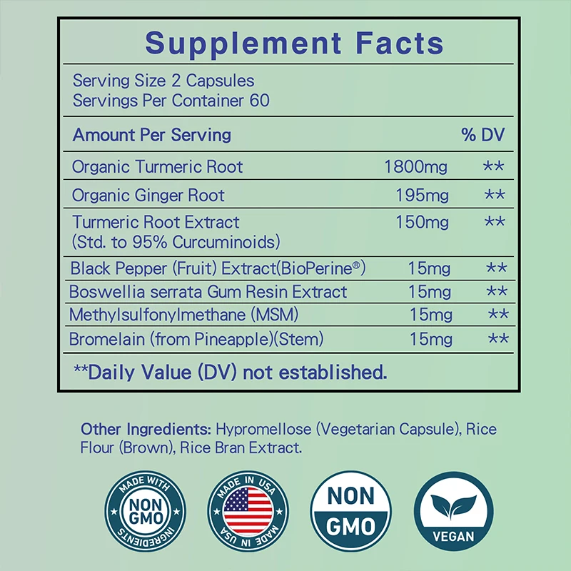 Turmeric Curcumin + Ginger Roo - Turmeric Curcumin Capsule reseña y precio