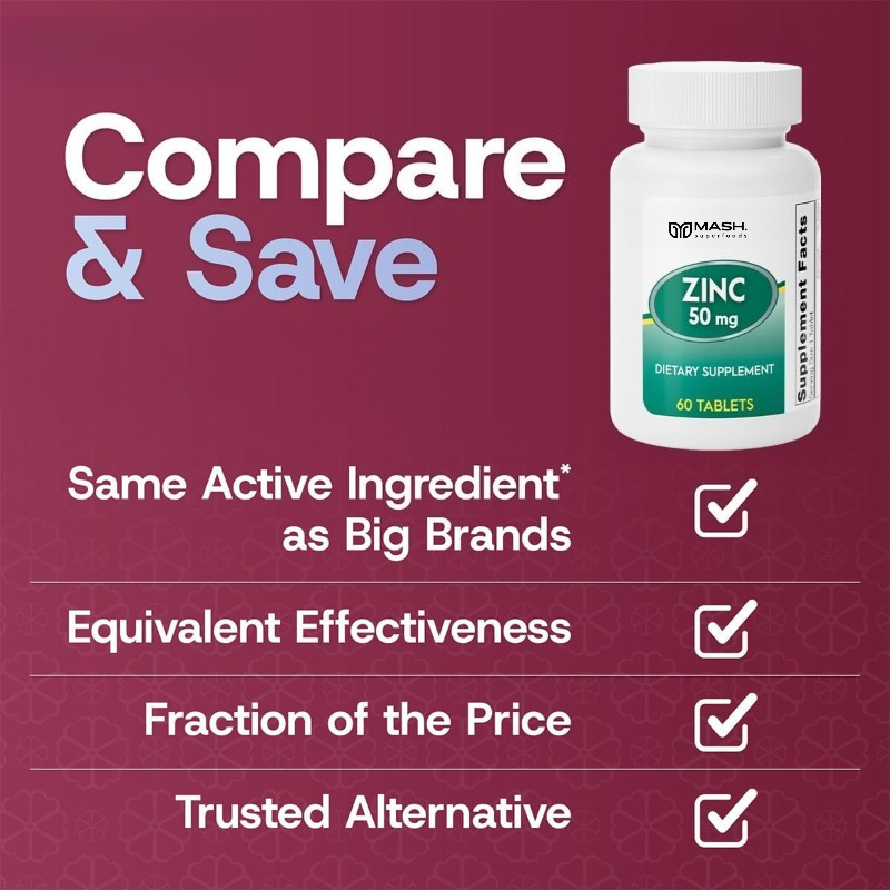 Zinc MG50 | Cleaning Label 50M - Zinc Supplement 50Mg reseña y precio
